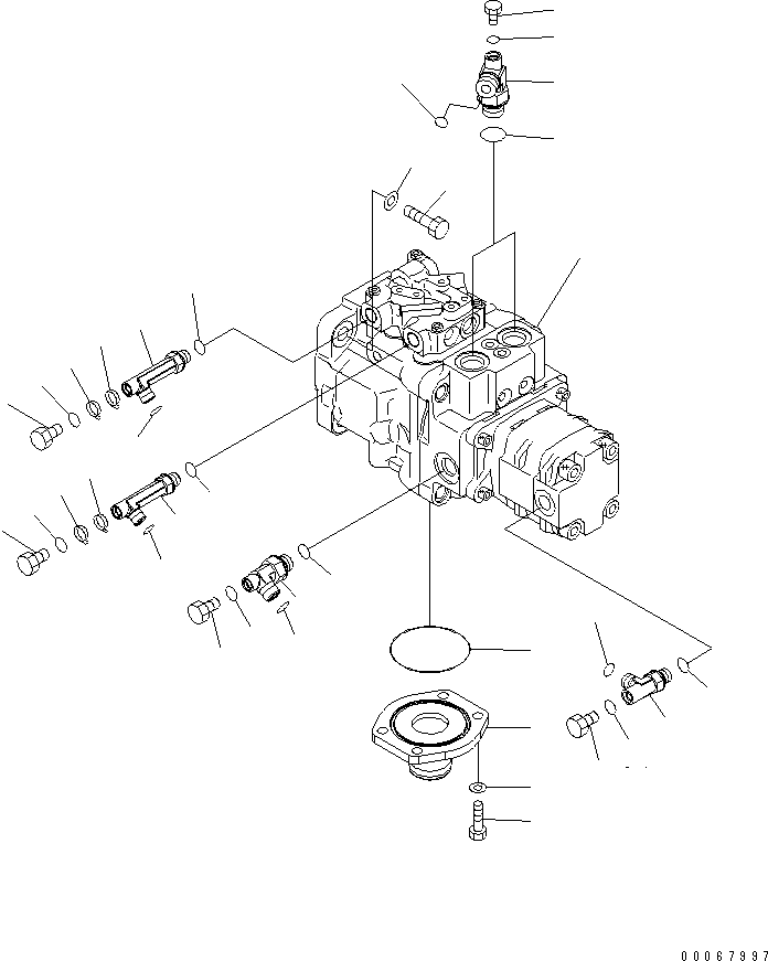 Excavators Komatsu / PC35MR-3 S/N 15001-16594 (For N.America, Cab spec.)(pc35mr6c) / ENGINE UNIT (MAIN PUMP) (WITH AIR CONDITIONER)(#16501-)(030090 : A0100-07A2)