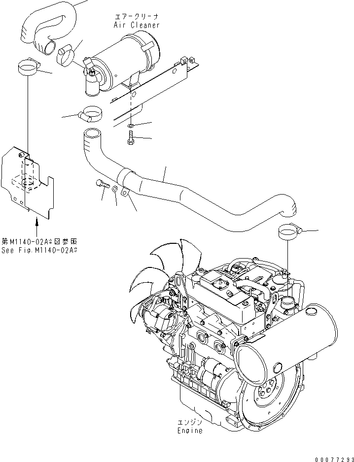 Excavators Komatsu / PC35MR-3 S/N 15001-16594 (For N.America, Cab spec.)(pc35mr6c) / AIR CLEANER RELATED PARTS (FOR NORTH AMERICA)(#15001-)(030180 : B0300-01B1)