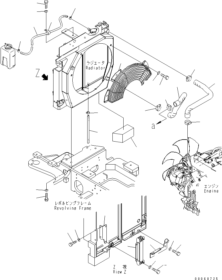 Excavators Komatsu / PC35MR-3 S/N 15001-16594 (For N.America, Cab spec.)(pc35mr6c) / COOLING (RADIATOR PIPING) (WITH AIR CONDITIONER)(#15001-16500)(060050 : C0100-03A1)