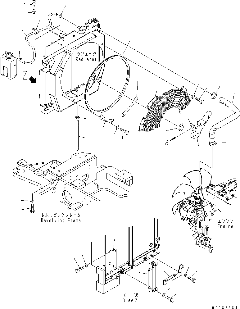 Excavators Komatsu / PC35MR-3 S/N 15001-16594 (For N.America, Cab spec.)(pc35mr6c) / COOLING (RADIATOR PIPING) (WITH AIR CONDITIONER)(#16501-)(060060 : C0100-03A1A)