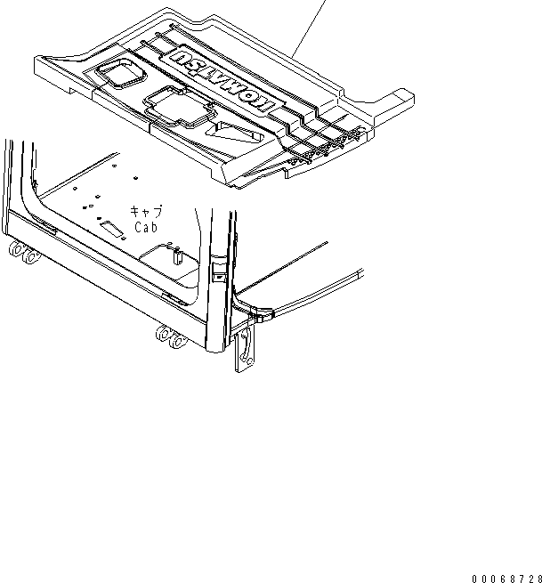 Excavators Komatsu / PC35MR-3 S/N 15001-16594 (For N.America, Cab spec.)(pc35mr6c) / FLOOR MAT (CAB)(#15001-)(210720 : K0310-01A2)