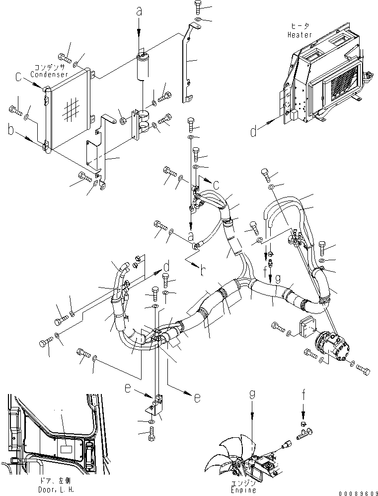 Excavators Komatsu / PC35MR-3 S/N 15001-16594 (For N.America, Cab spec.)(pc35mr6c) / AIR CONDITIONER (PIPING) (CAB)(#16501-)(210780 : K0700-01A1A)