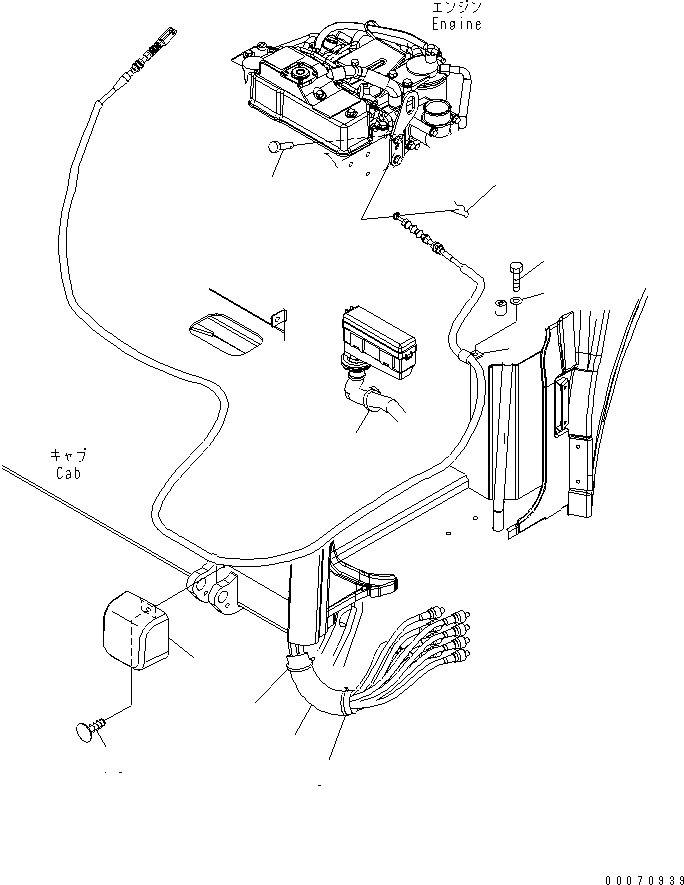 Excavators Komatsu / PC35MR-3 S/N 15001-16594 (For N.America, Cab spec.)(pc35mr6c) / FLOOR FRAME MOUNT (FUEL CONTROL CABLE AND BLOCK JOINT) (CAB)(#15001-16500)(210850 : K1120-05A1)