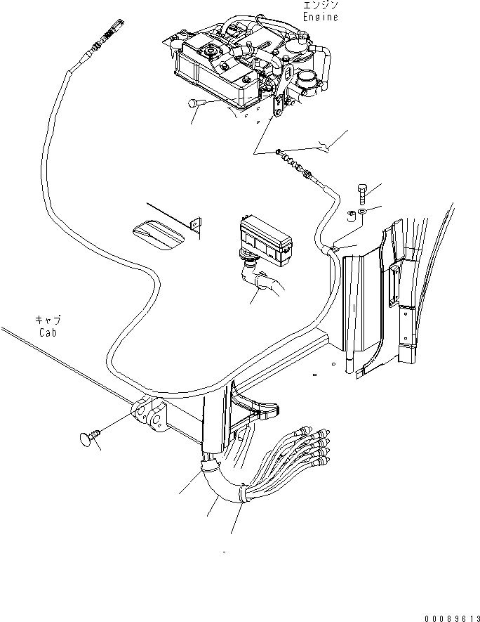Excavators Komatsu / PC35MR-3 S/N 15001-16594 (For N.America, Cab spec.)(pc35mr6c) / FLOOR FRAME MOUNT (FUEL CONTROL CABLE AND BLOCK JOINT) (CAB)(#16501-)(210860 : K1120-05A1A)