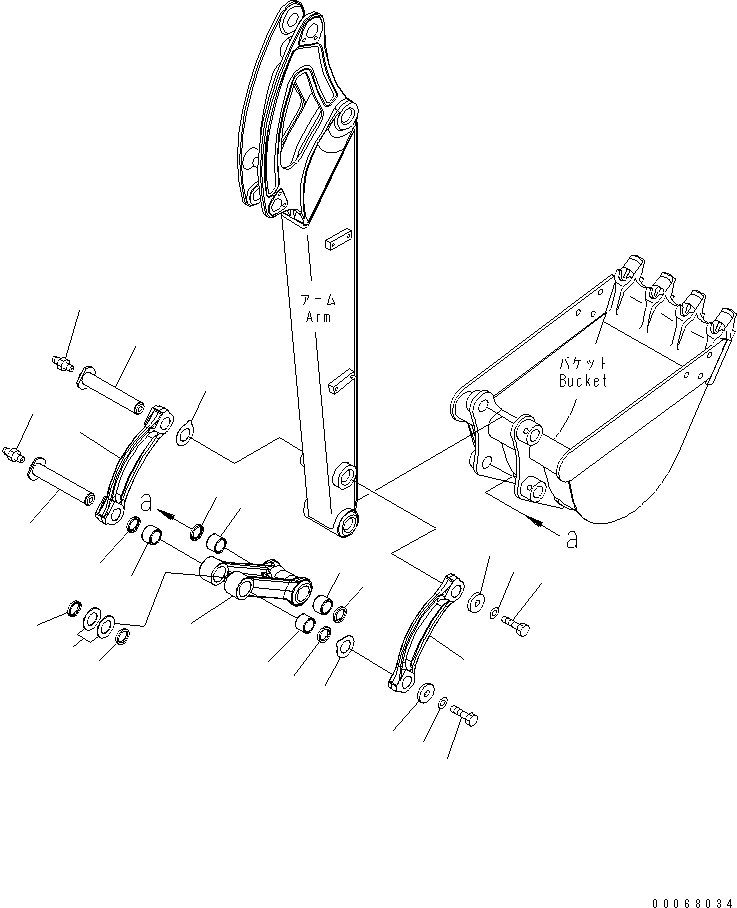 Excavators Komatsu / PC35MR-3 S/N 15001-16594 (For N.America, Cab spec.)(pc35mr6c) / ARM (BUCKET LINK)(#15001-)(330180 : T1200-04A0)