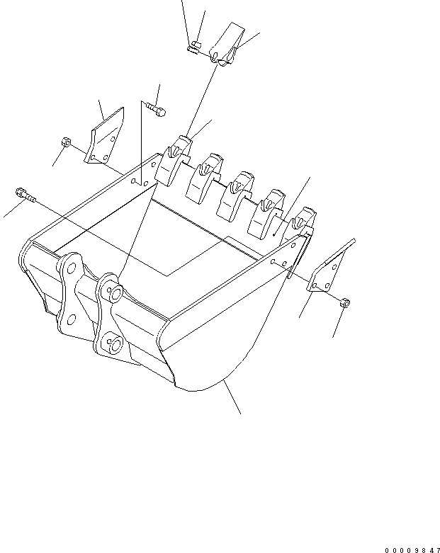 Excavators Komatsu / PC35MR-3 S/N 15001-16594 (For N.America, Cab spec.)(pc35mr6c) / BUCKET ? 0.11M3 (MINI 0.13M3) 700MM WIDTH(#15001-)(330250 : T1510-01A5)