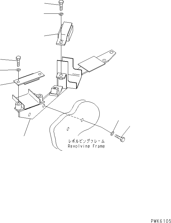 Komatsu parts book diagram for PC35R-8 S/N 35001-UP: ACTUATER LINE (MOUNTING AND ELBOW)