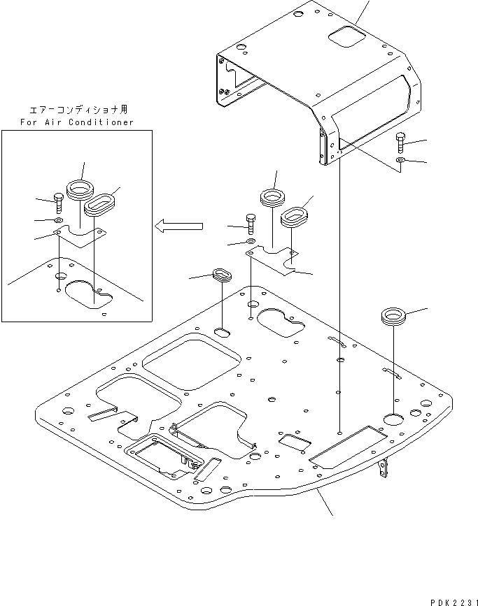 Komatsu parts book diagram for PC35R-8 S/N 35001-UP: FLOOR FRAME (FLOOR FLAME)