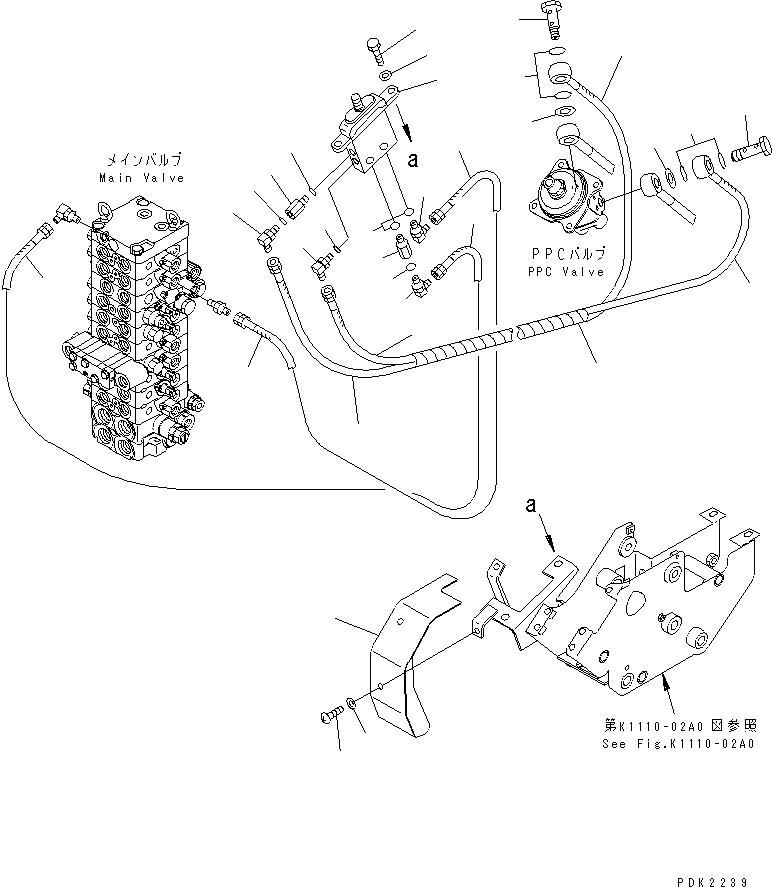 Komatsu parts book diagram for PC35R-8 S/N 35001-UP: FLOOR FRAME (PIROT VALVE)(FOR PAT AND ATTACHMENT)