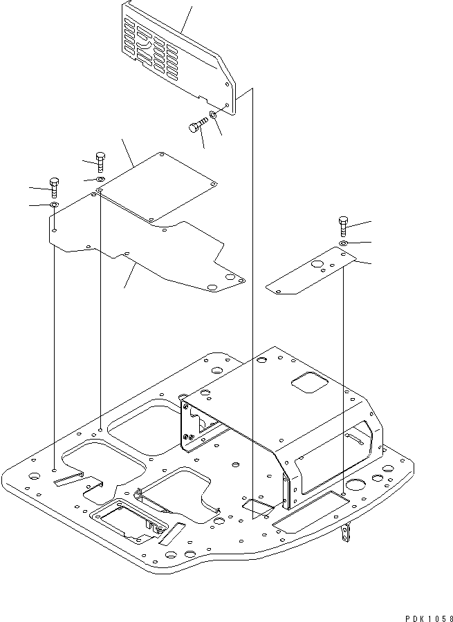 Komatsu parts book diagram for PC35R-8 S/N 35001-UP: FLOOR COVER (FLOOR COVER) (FOR CAB)