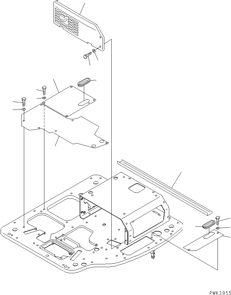 Komatsu parts book diagram for PC35R-8 S/N 35001-UP: FLOOR COVER (FLOOR COVER) (FOR TOPS CANOPY) (FOR USA)