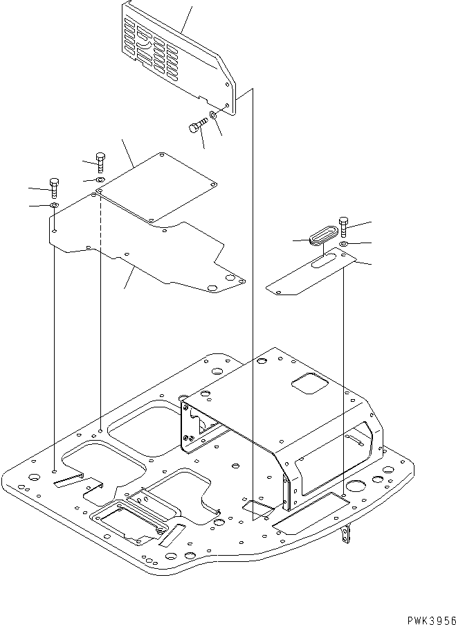 Komatsu parts book diagram for PC35R-8 S/N 35001-UP: FLOOR COVER (FLOOR COVER) (FOR TOPS CAB) (FOR USA)