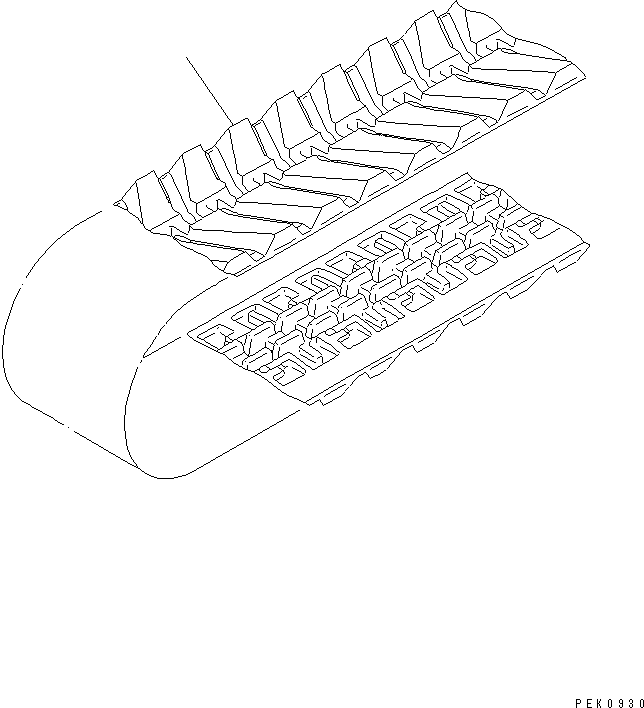 Komatsu parts book diagram for PC35R-8 S/N 35001-UP: TRACK SHOE (FOR RUBBER SHOE)