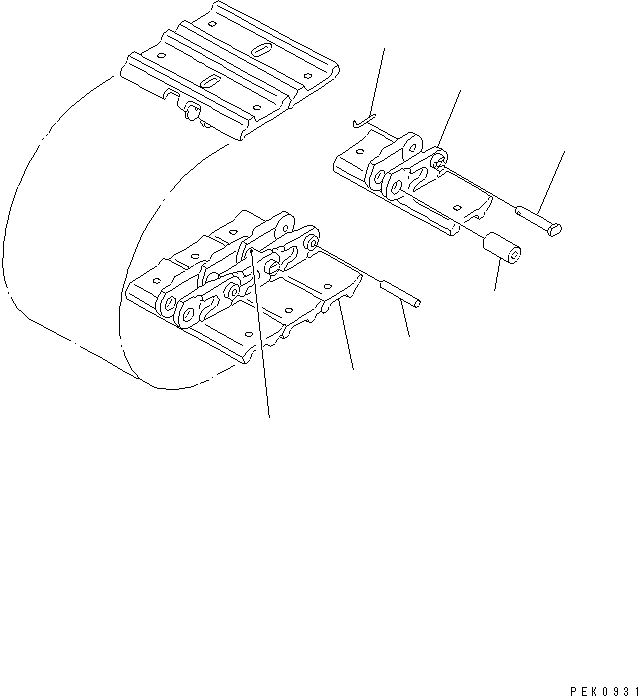 Komatsu parts book diagram for PC35R-8 S/N 35001-UP: TRACK SHOE (DOUBLE GROUSER WITH HOLE) (FOR STEEL SHOE)