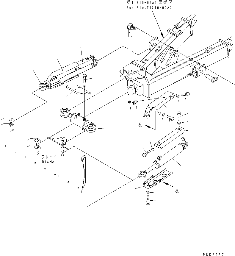 Komatsu parts book diagram for PC35R-8 S/N 35001-UP: TILT CYLINDER (FOR POWER ANGLE POWER TILT)