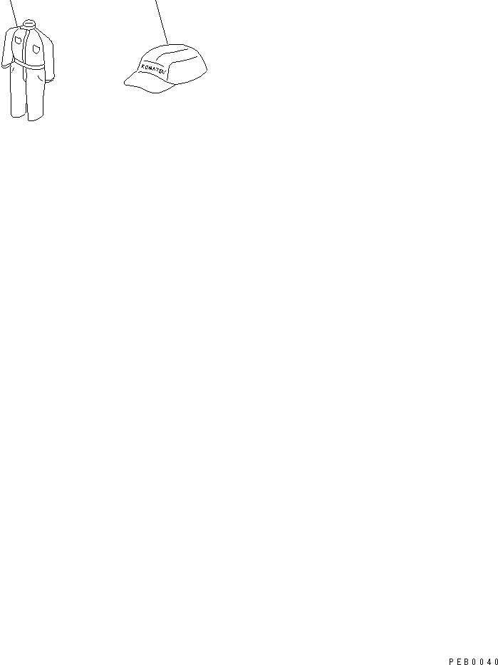 Komatsu parts book diagram for PC35R-8 S/N 35001-UP: CLOTHES (EXCEPT JAPAN)
