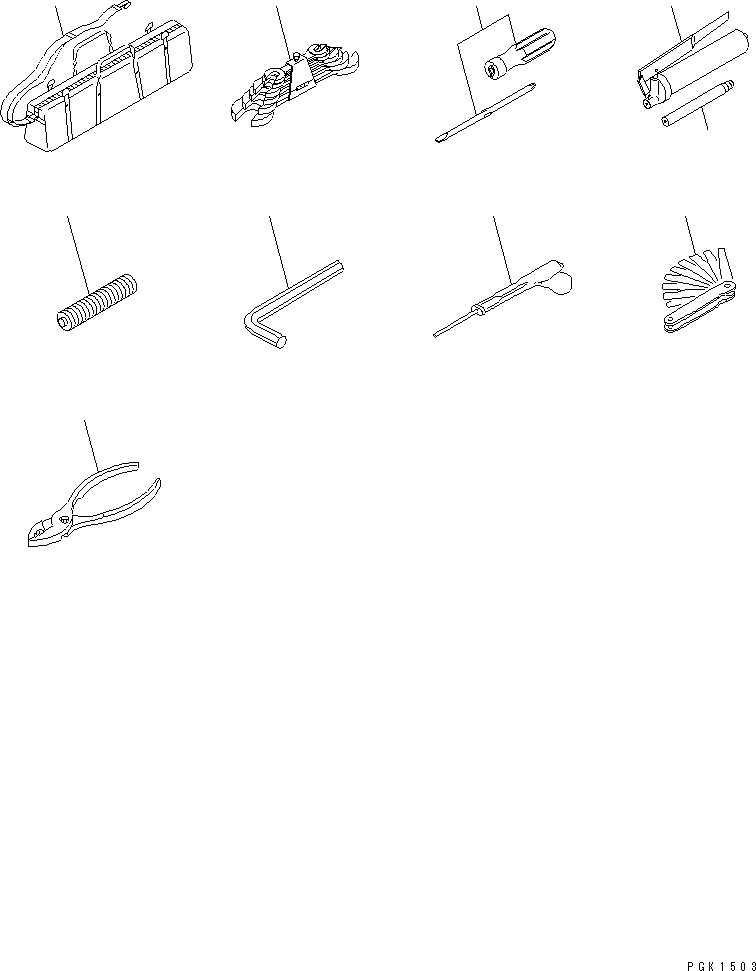 Komatsu parts book diagram for PC35R-8 S/N 35001-UP: TOOL (EXCEPT JAPAN)