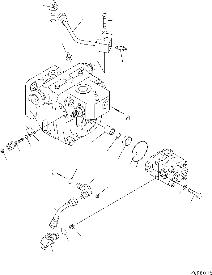 Komatsu parts book diagram for PC35R-8 S/N 35001-UP: MAIN PUMP (6/6)