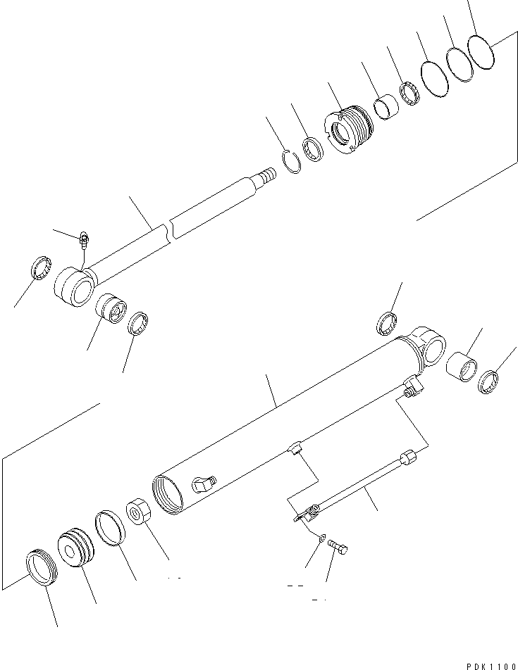 Komatsu parts book diagram for PC35R-8 S/N 35001-UP: BOOM SWING CYLINDER