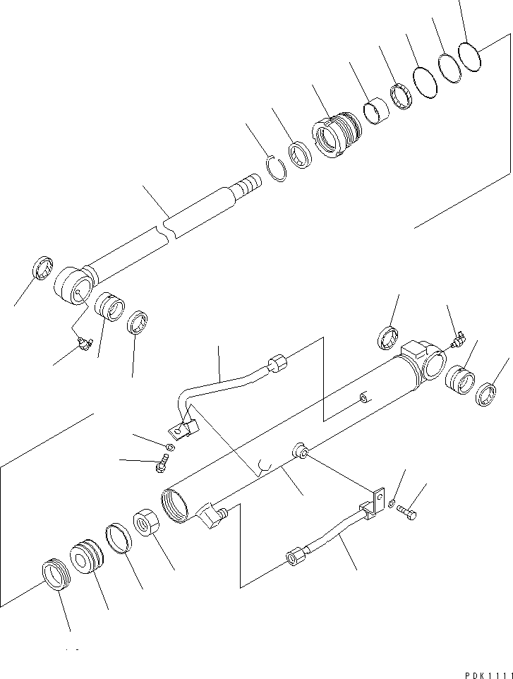 Komatsu parts book diagram for PC35R-8 S/N 35001-UP: BUCKET CYLINDER (FOR MULTI CHANGER)