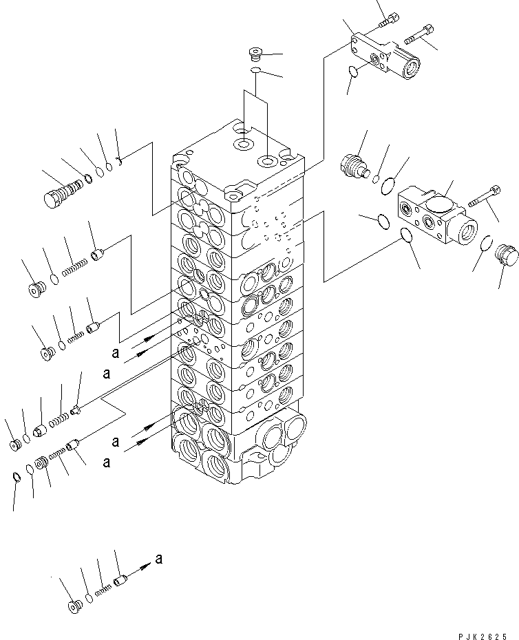 Komatsu parts book diagram for PC35R-8 S/N 35001-UP: MAIN VALVE (10-VALVE) (10/19)