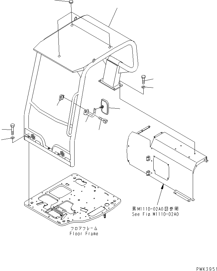 Excavators Komatsu / PC35R-8 S/N 35001-UP(pc35r-8r) / TOPS CANOPY(210190 : K0410-01A1)