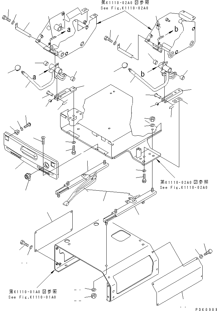 Excavators Komatsu / PC35R-8 S/N 35001-UP(pc35r-8r) / FLOOR FRAME (BASE) (2/2)(210280 : K1110-03A0)