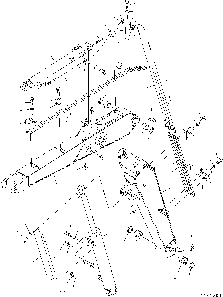 Excavators Komatsu / PC35R-8 S/N 35001-UP(pc35r-8r) / 2-PIECE BOOM (BOOM ? ARM LINE AND BUCKET LINE) (CROSS LINK TYPE)(360020 : T1110-01A1)