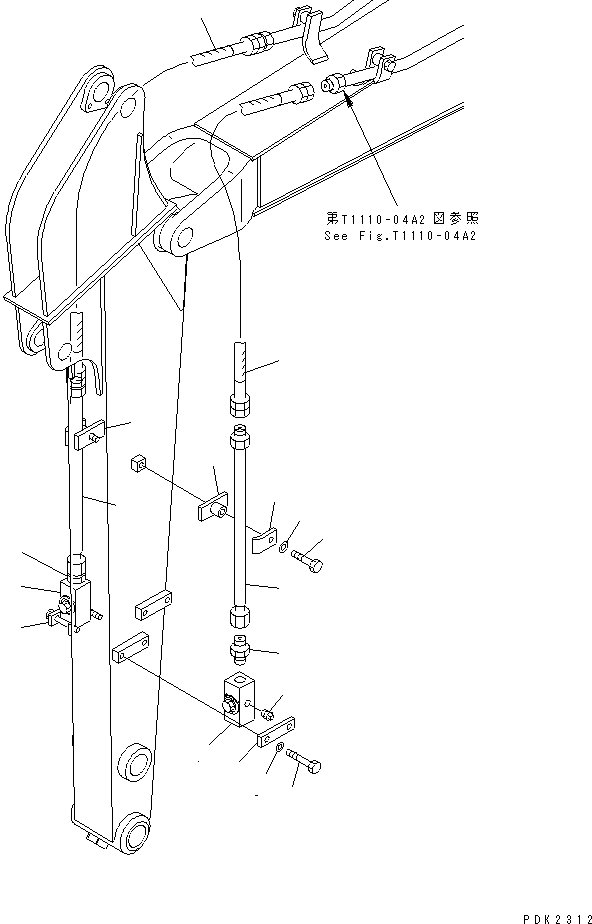 Excavators Komatsu / PC35R-8 S/N 35001-UP(pc35r-8r) / ARM (FOR ATTACHIMENT PIPING) (BREAKER)(360100 : T1200-02A2)