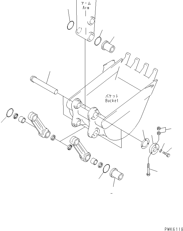Excavators Komatsu / PC35R-8 S/N 35001-UP(pc35r-8r) / BUCKET PIN (FOR EASY EXCHANGE)(#36528-)(360200 : T1235-01A2)