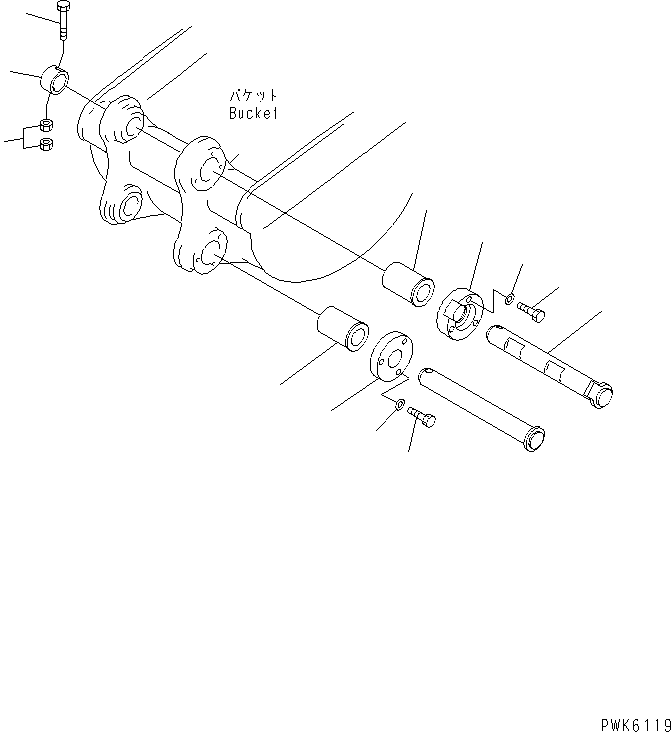 Excavators Komatsu / PC35R-8 S/N 35001-UP(pc35r-8r) / BUCKET PIN (FOR KOMATSU BUCKET) (FOR MULTI CHANGE)(#36972-)(360210 : T1235-01A3)
