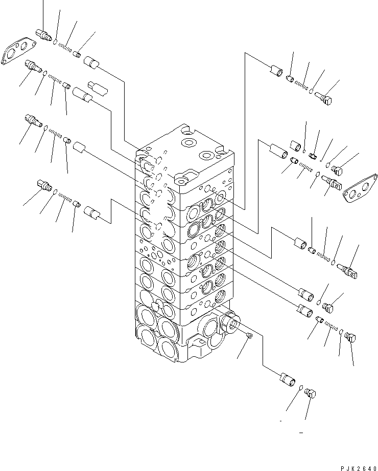Excavators Komatsu / PC35R-8 S/N 35001-UP(pc35r-8r) / MAIN VALVE (8-VALVE) (7/15)(450330 : Y1660-07A0)