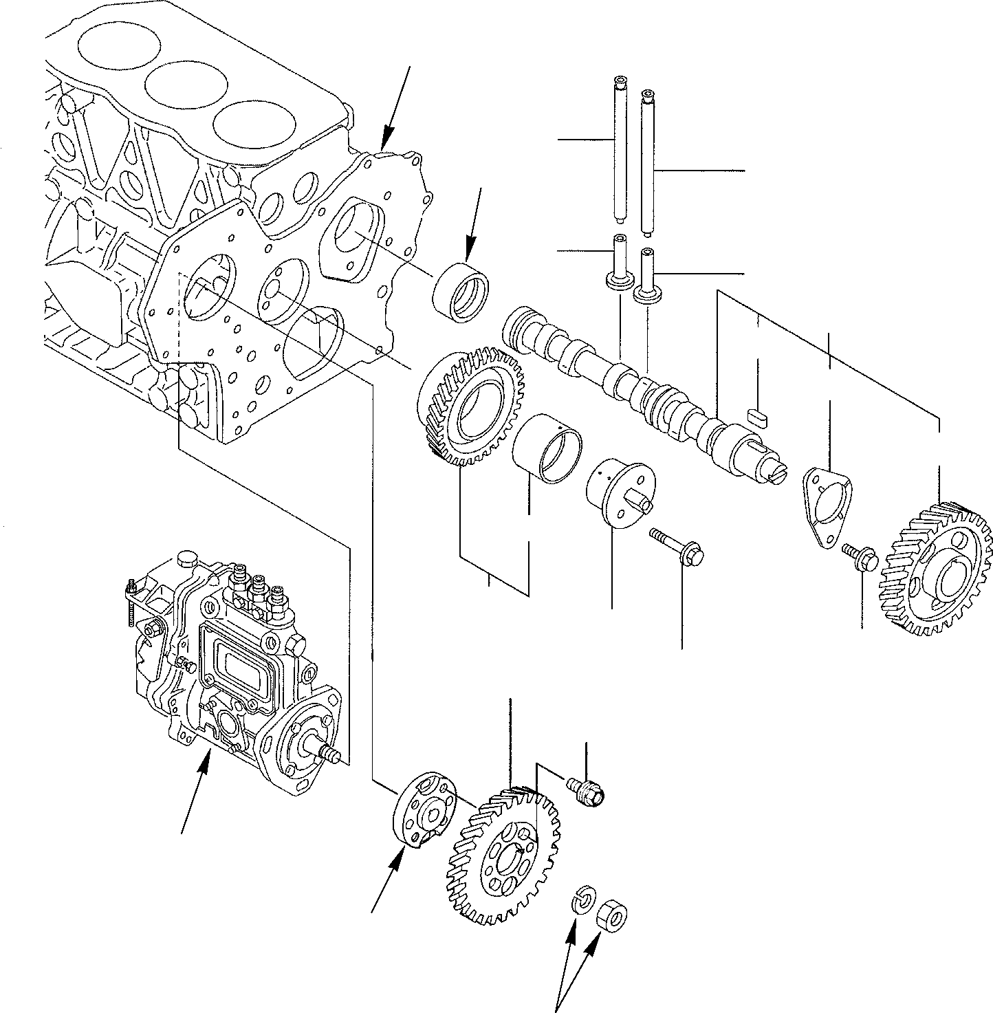 Komatsu parts book diagram for PC35R-8 S/N F20932-Up: CAMSHAFT AND DRIVING GEAR