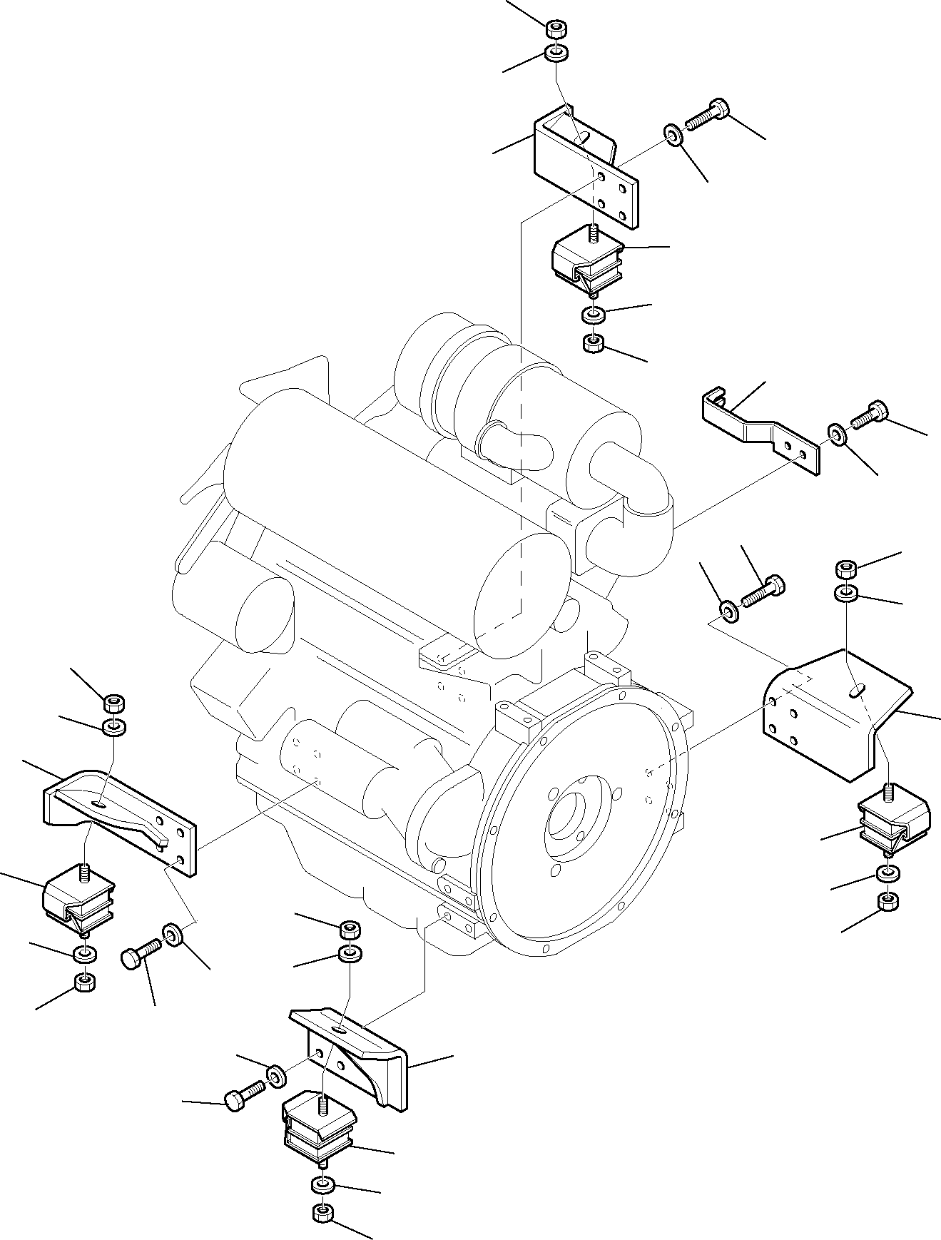 Komatsu parts book diagram for PC35R-8 S/N F20932-Up: ENGINE MOUNTING PARTS