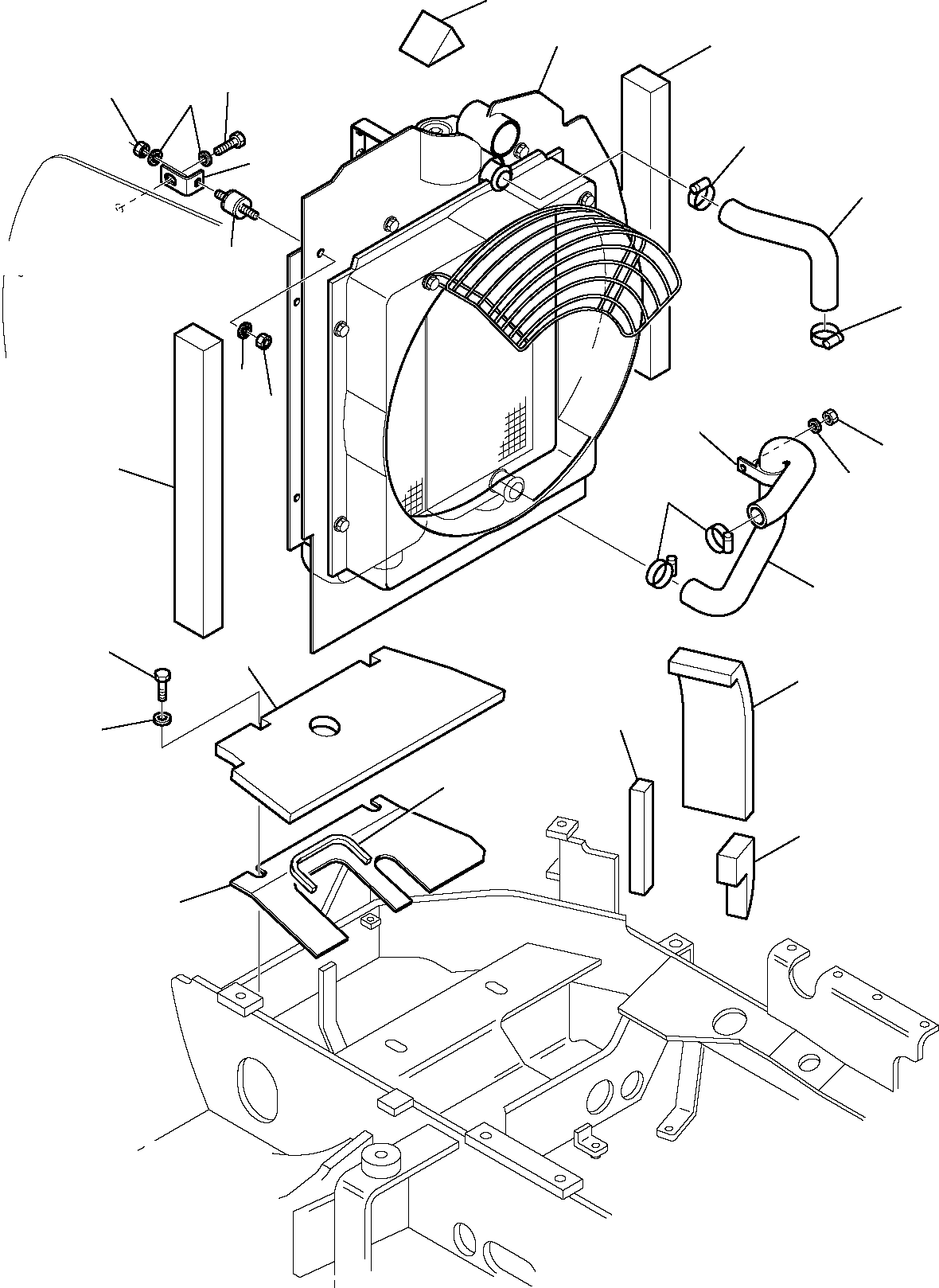 Komatsu parts book diagram for PC35R-8 S/N F20932-Up: RADIATOR (MOUNTING PARTS)