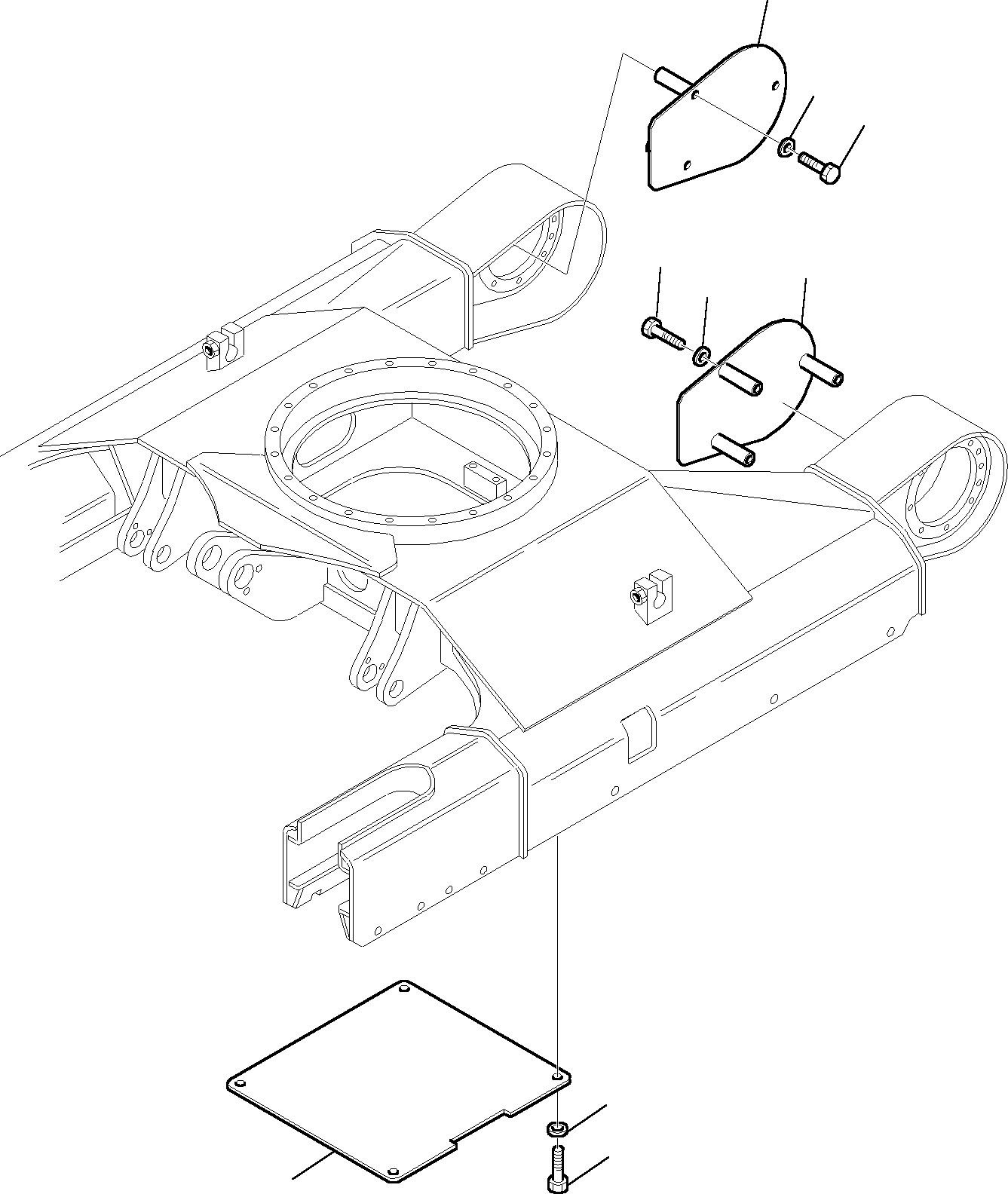 Komatsu parts book diagram for PC35R-8 S/N F20932-Up: TRACK FRAME COVER