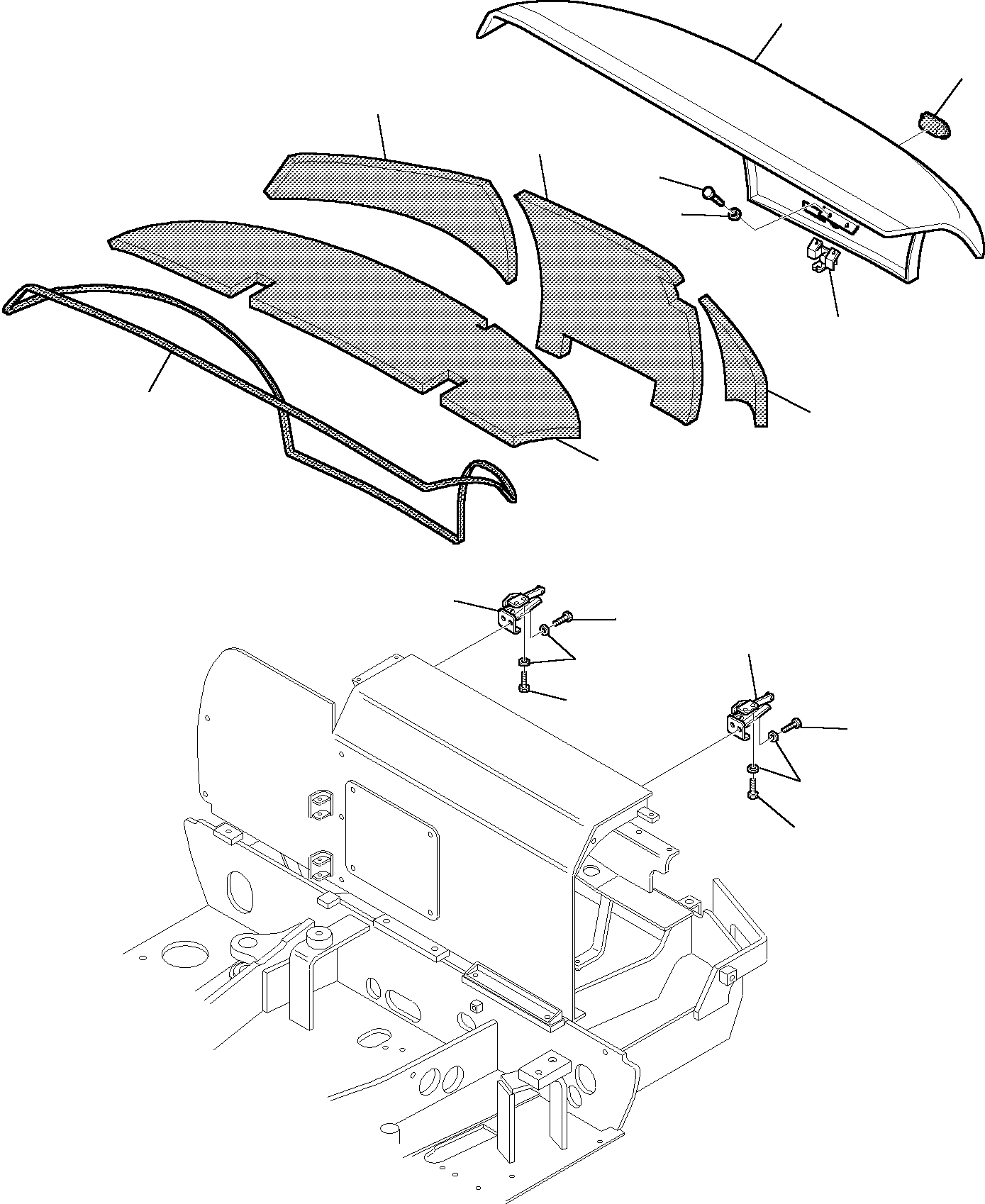 Komatsu parts book diagram for PC35R-8 S/N F20932-Up: ENGINE HOOD (2/2)