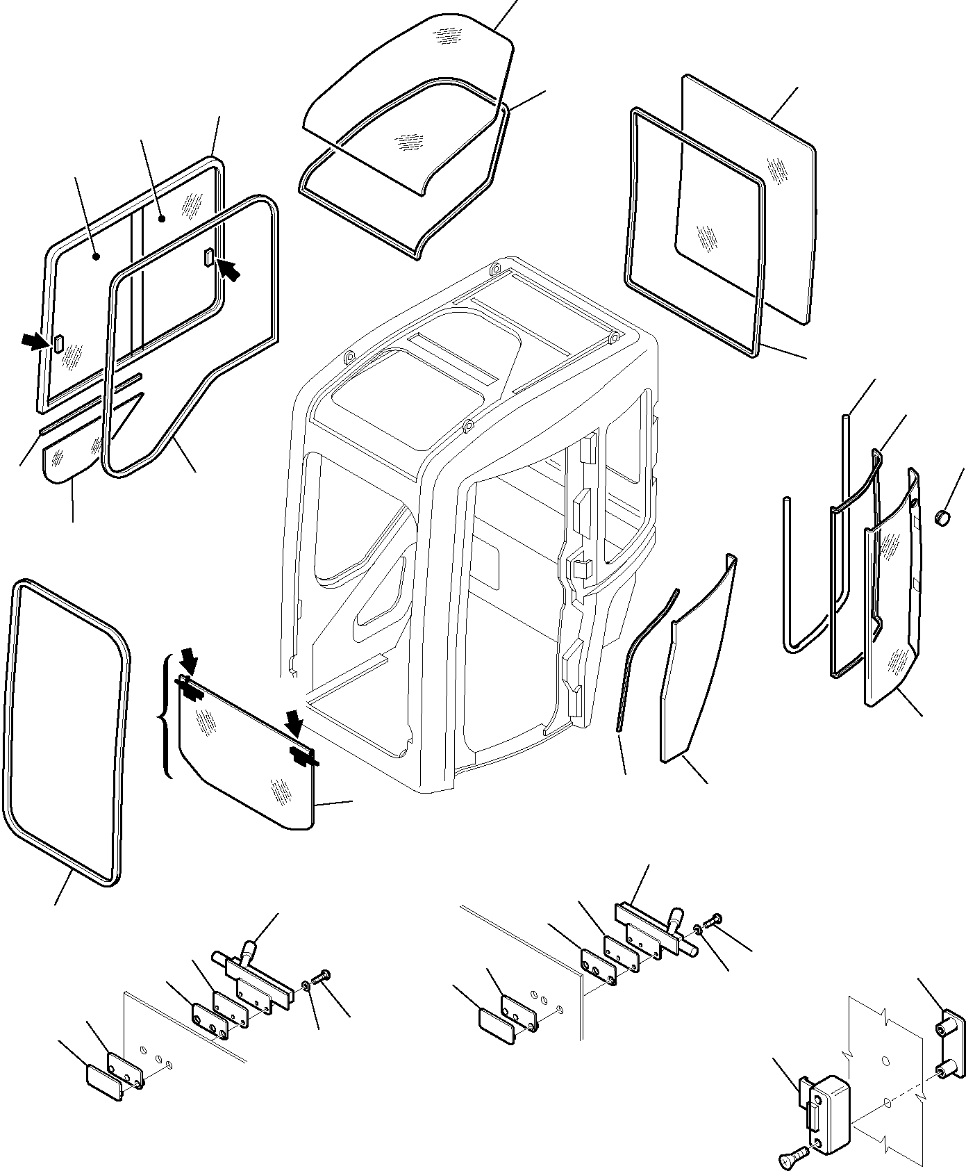 Komatsu parts book diagram for PC35R-8 S/N F20932-Up: CABIN (6/7)