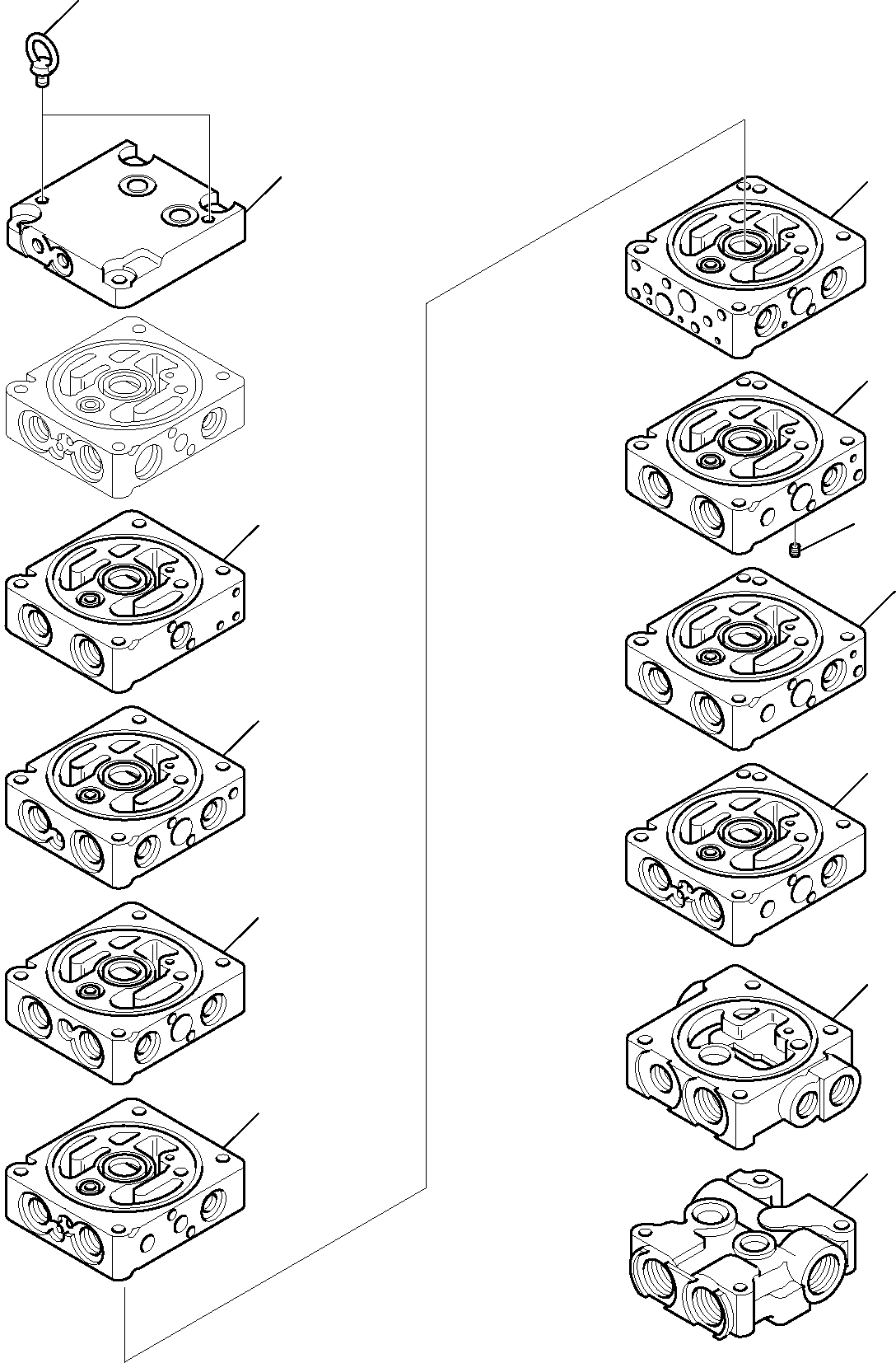 Komatsu parts book diagram for PC35R-8 S/N F20932-Up: CONTROL VALVE (1/18)