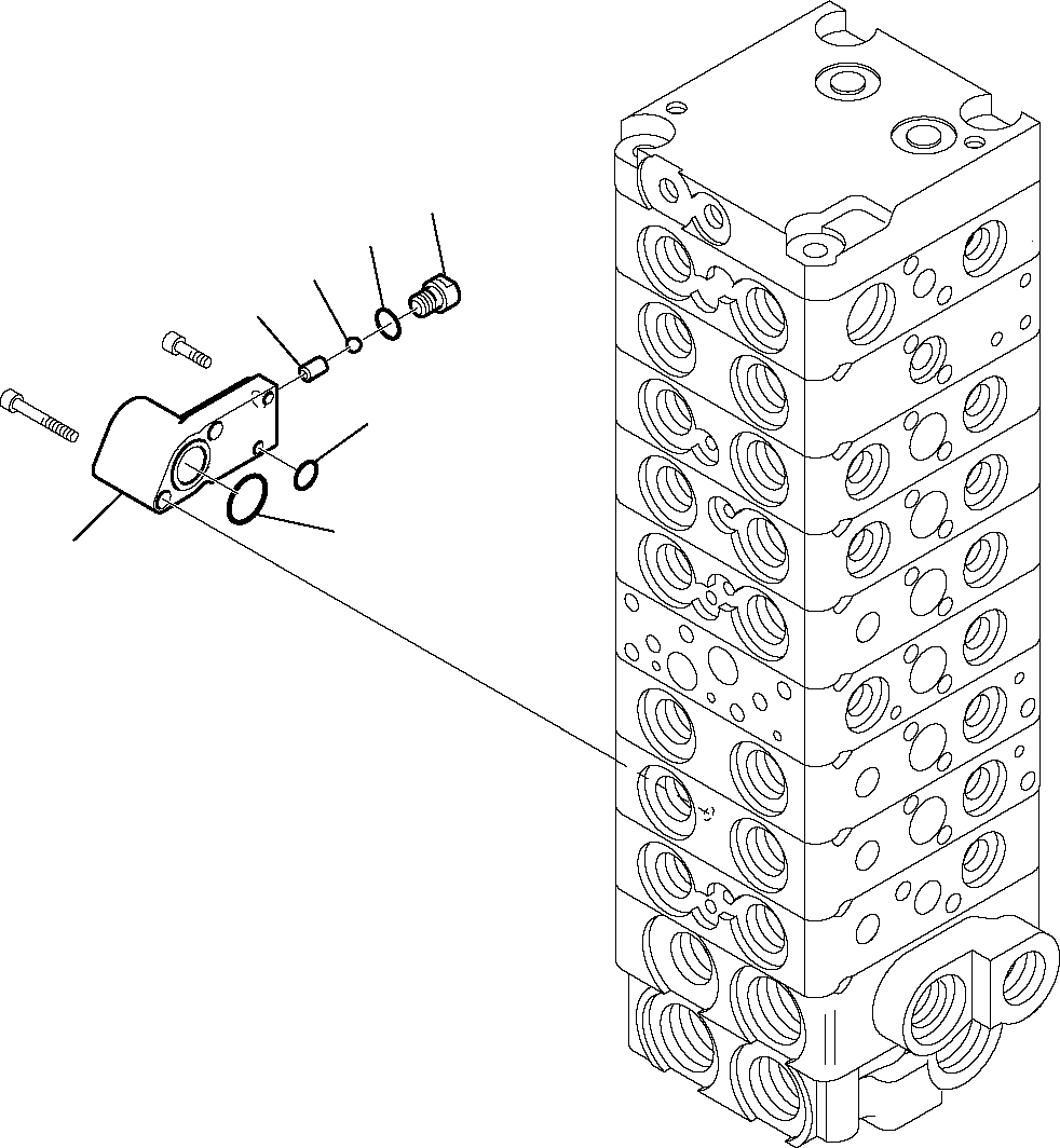 Komatsu parts book diagram for PC35R-8 S/N F20932-Up: CONTROL VALVE (4/18)
