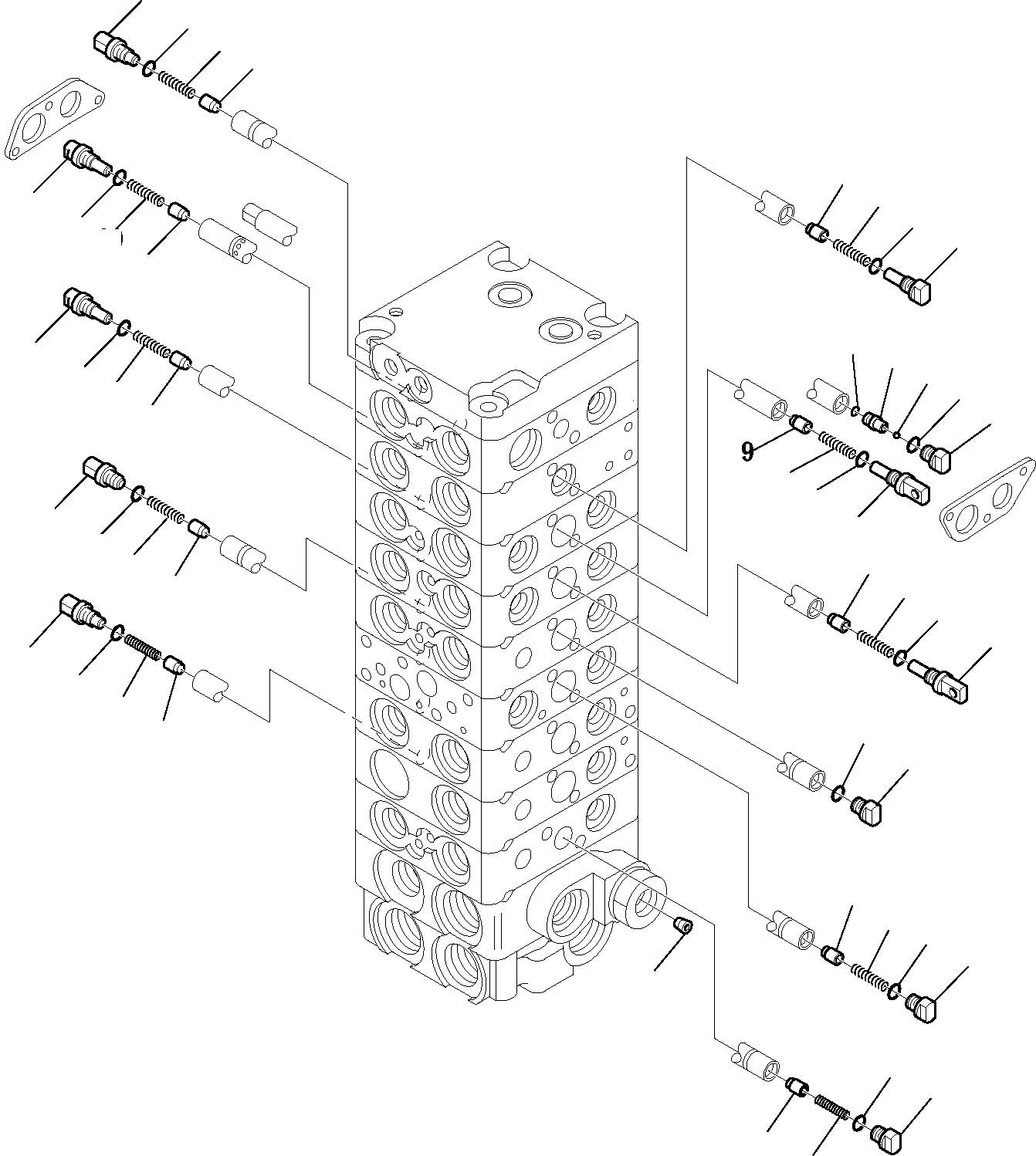 Komatsu parts book diagram for PC35R-8 S/N F20932-Up: CONTROL VALVE (7/18)