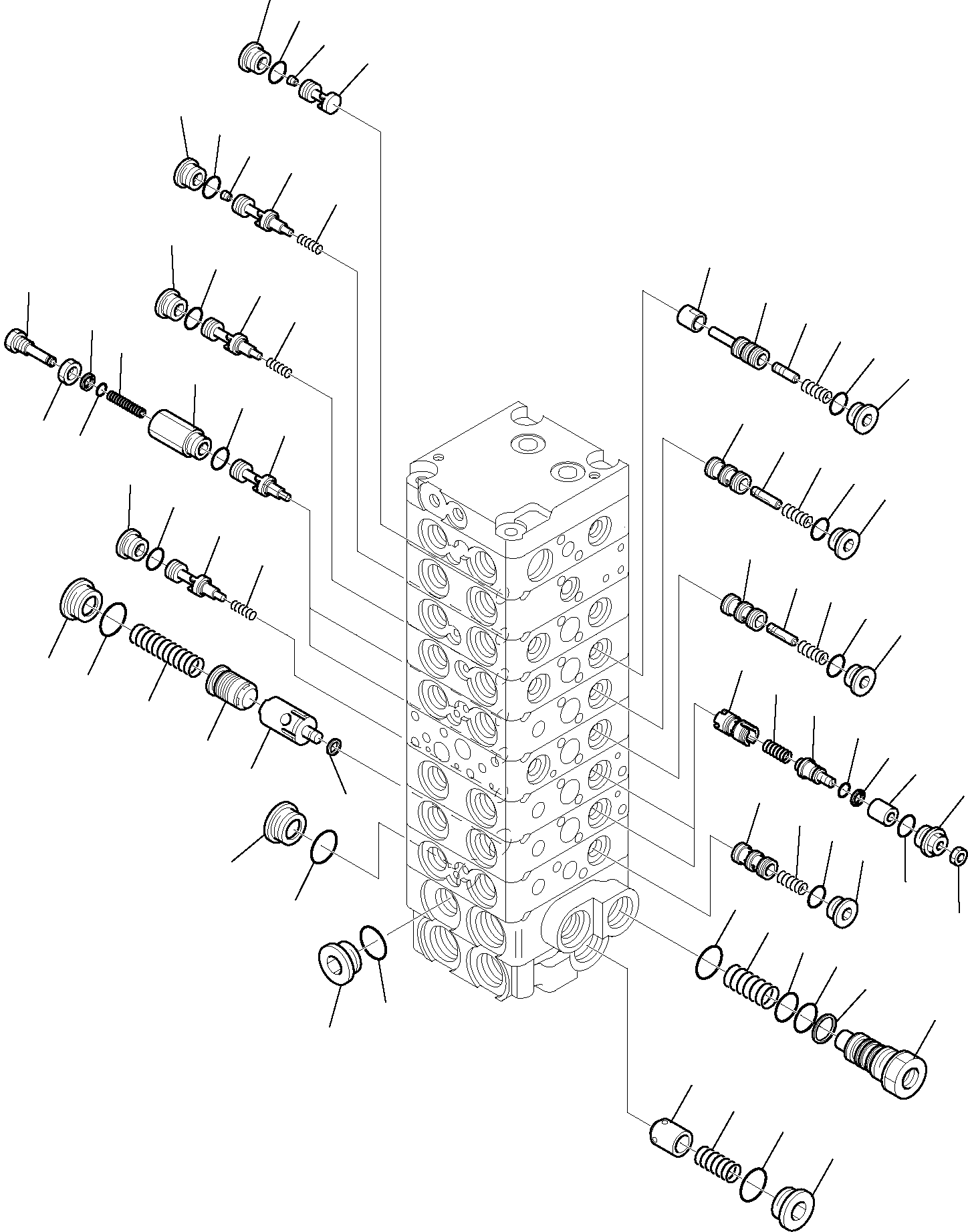 Komatsu parts book diagram for PC35R-8 S/N F20932-Up: CONTROL VALVE (10/18)