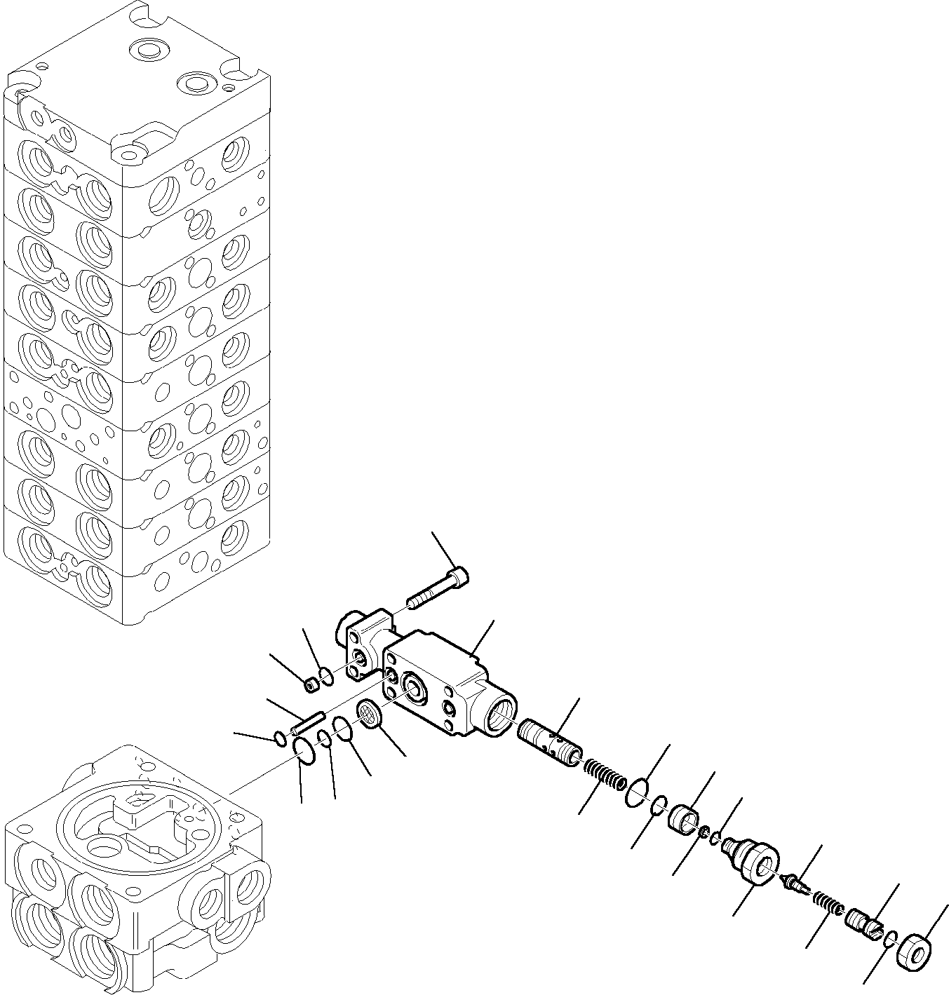 Komatsu parts book diagram for PC35R-8 S/N F20932-Up: CONTROL VALVE (12/18)