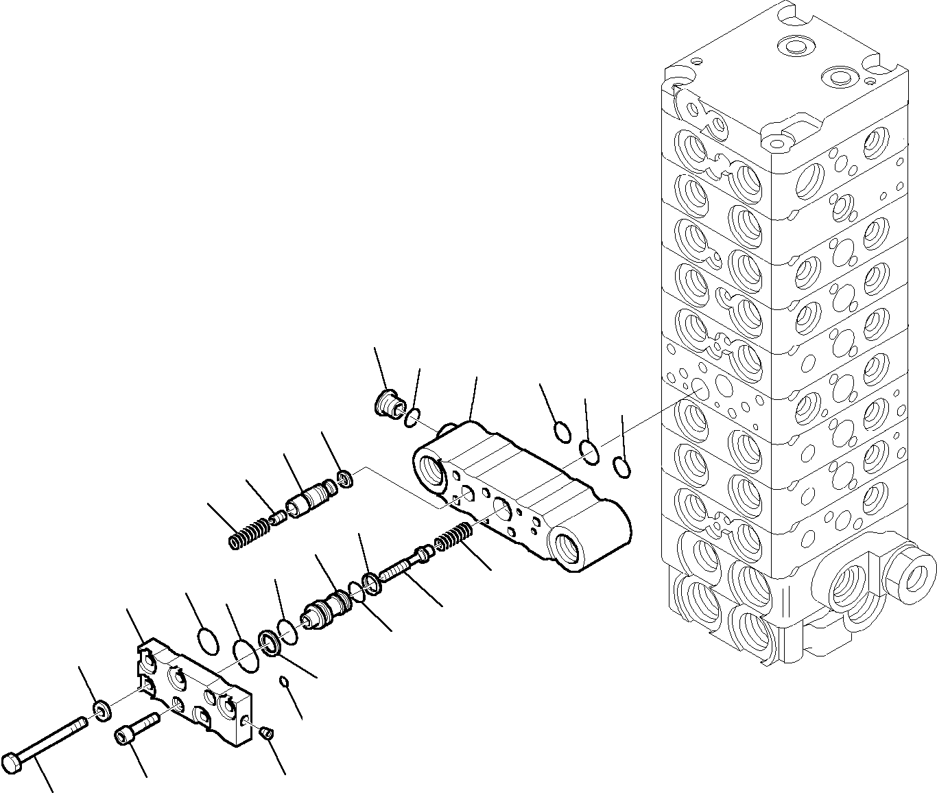 Komatsu parts book diagram for PC35R-8 S/N F20932-Up: CONTROL VALVE (13/18)