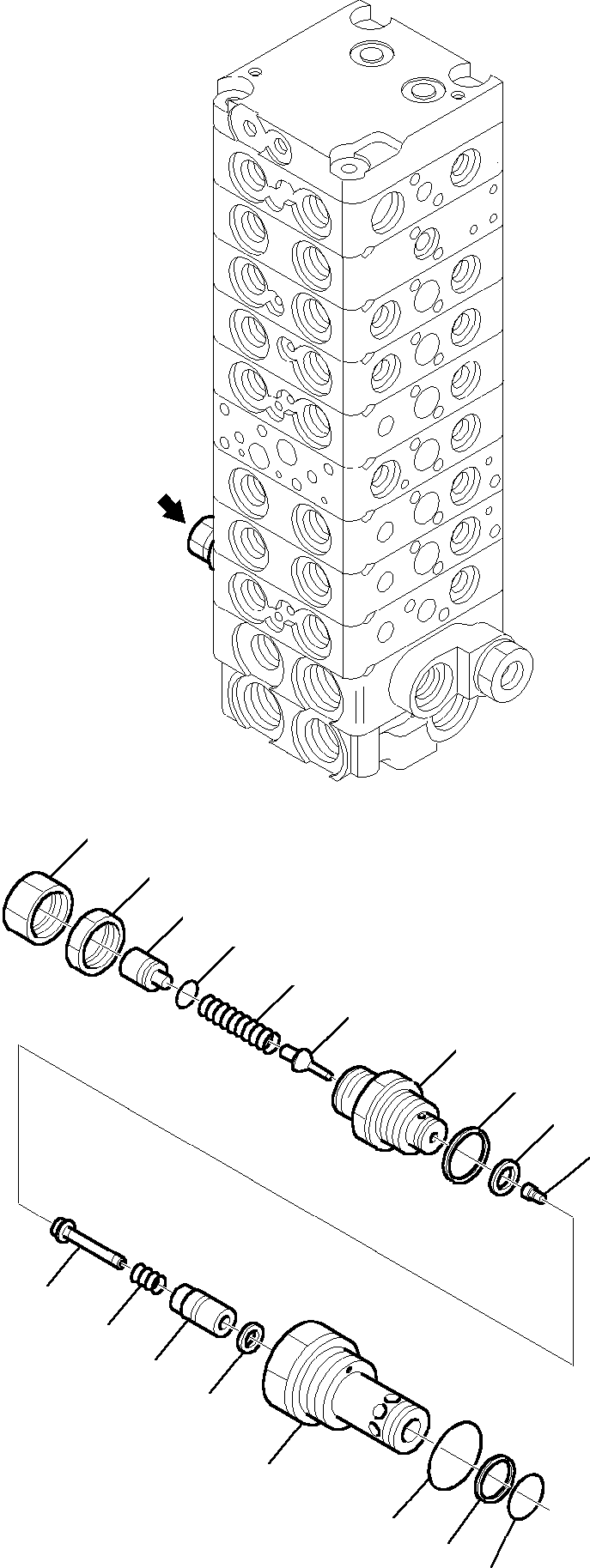Komatsu parts book diagram for PC35R-8 S/N F20932-Up: CONTROL VALVE (14/18)