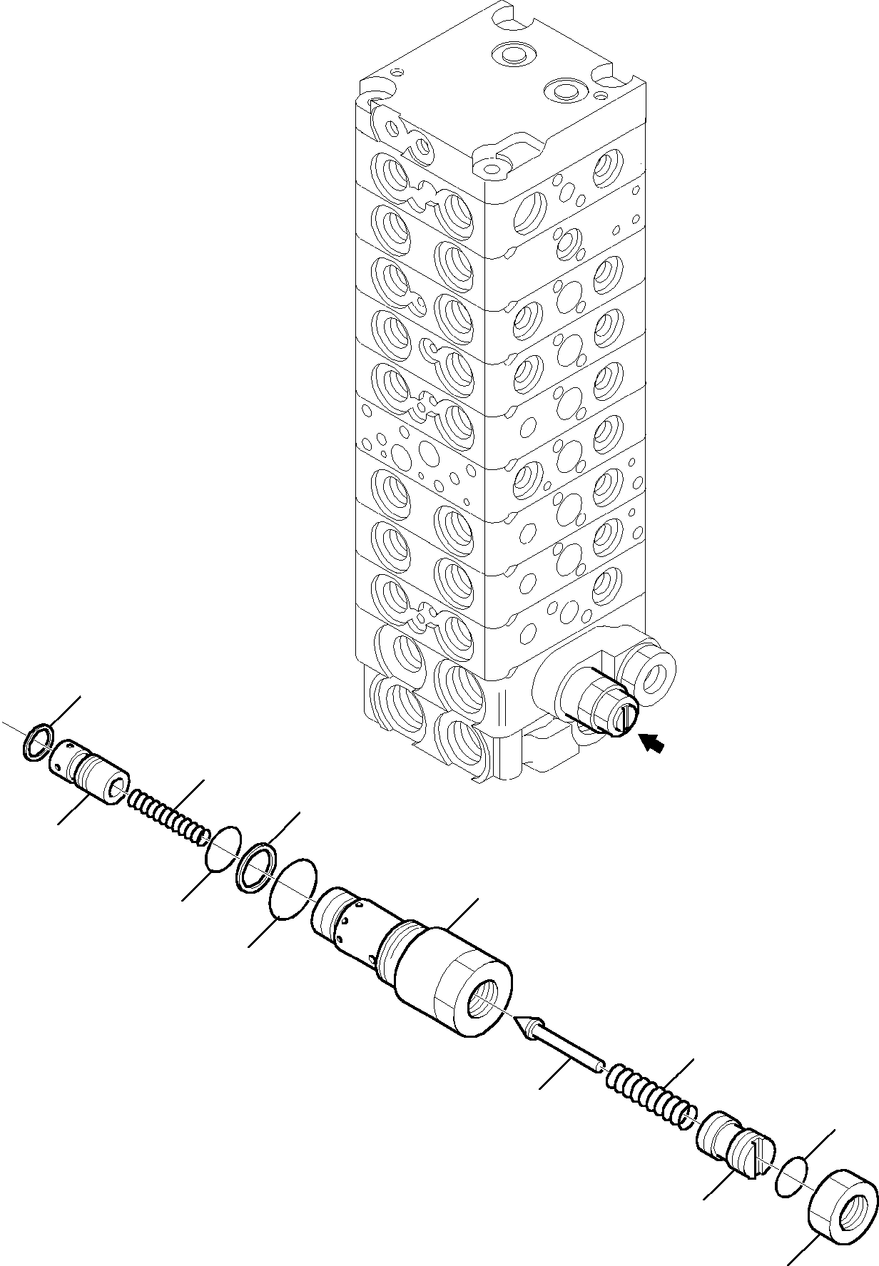 Komatsu parts book diagram for PC35R-8 S/N F20932-Up: CONTROL VALVE (15/18)