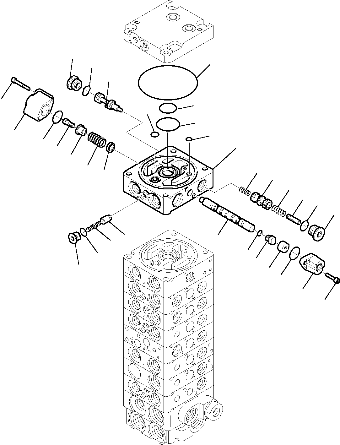 Komatsu parts book diagram for PC35R-8 S/N F20932-Up: CONTROL VALVE (17/18)