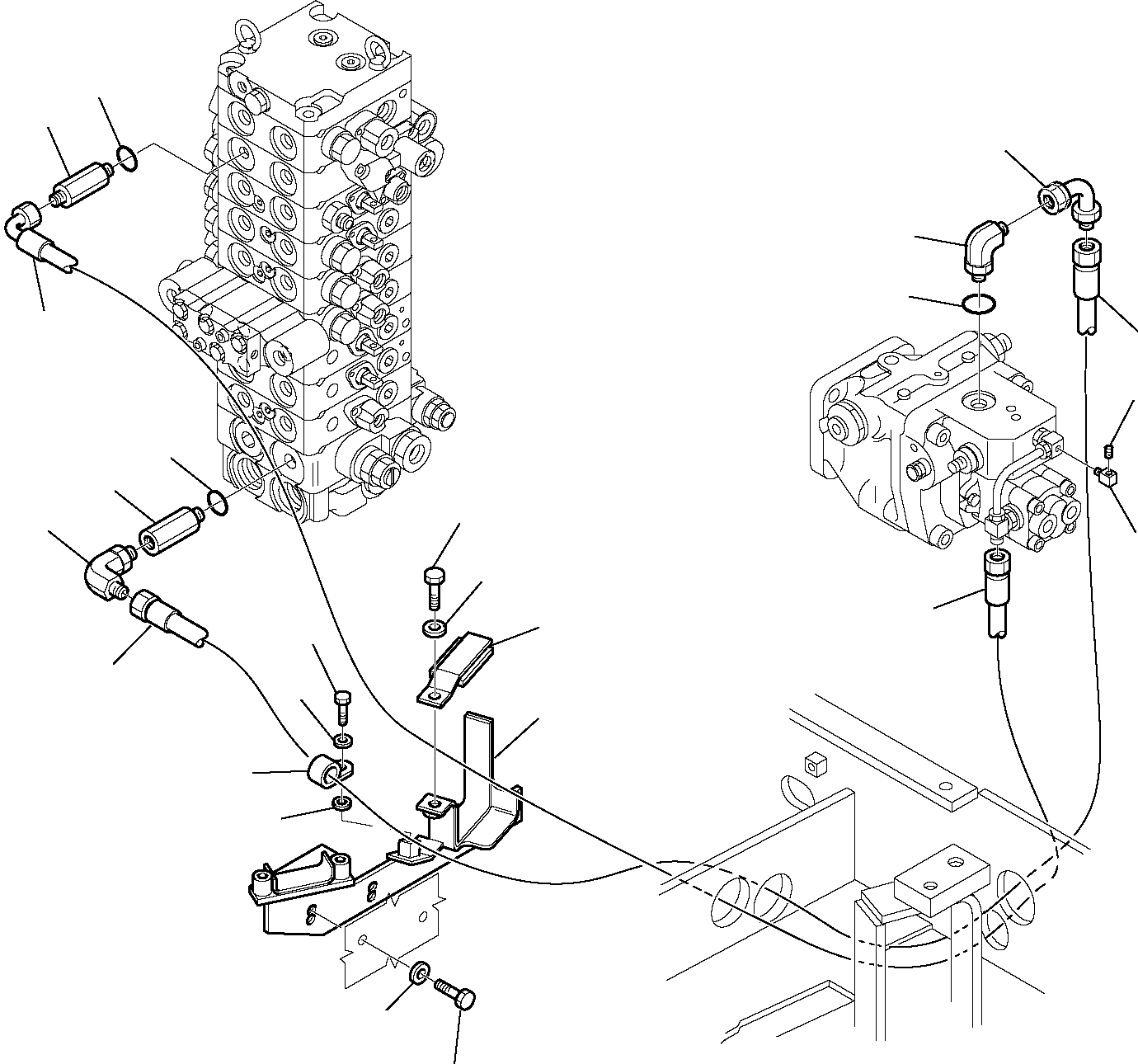 Komatsu parts book diagram for PC35R-8 S/N F20932-Up: HYDRAULIC PIPING (DELIVERY LINE)