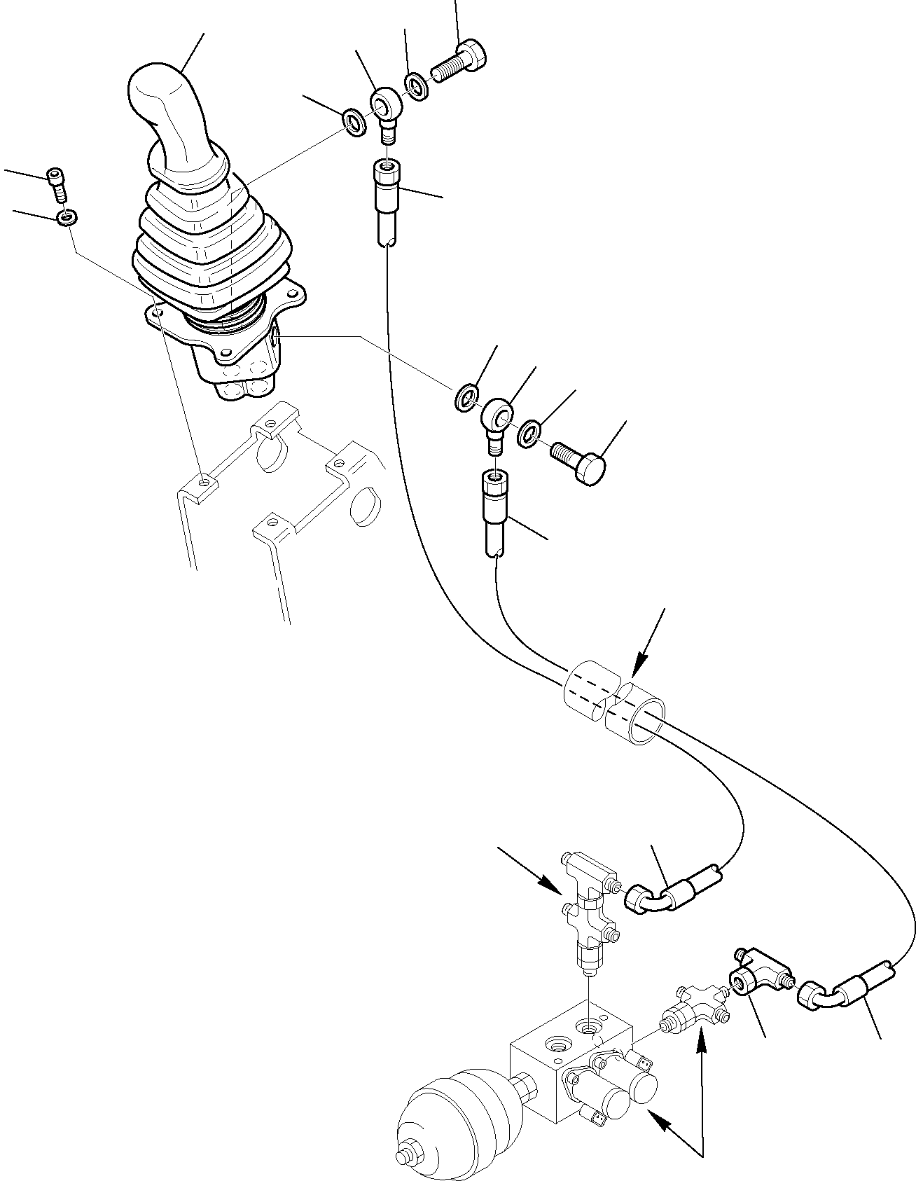 Komatsu parts book diagram for PC35R-8 S/N F20932-Up: HYDRAULIC PIPING L.H. (SERVOCONTROL LINE)