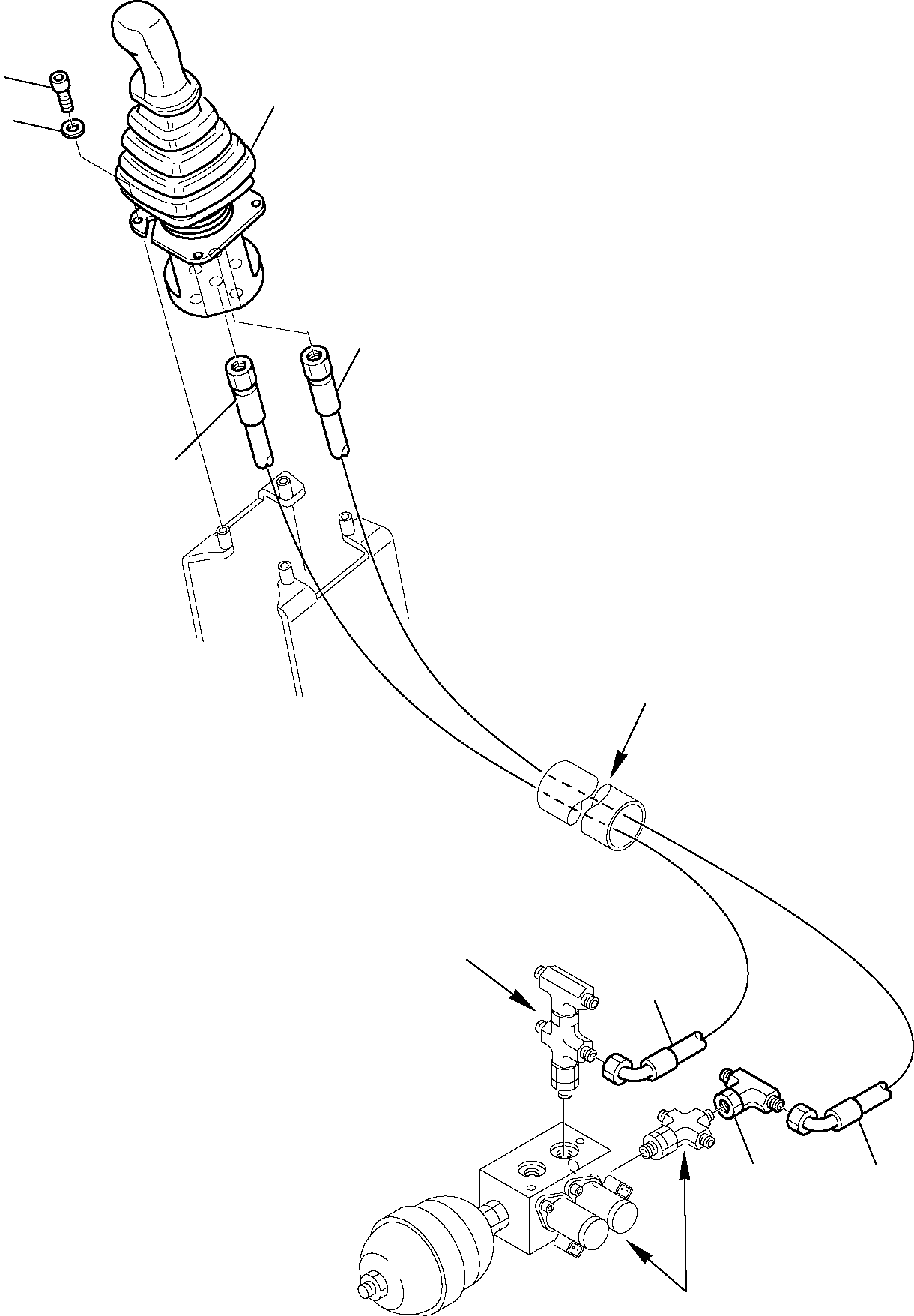 Komatsu parts book diagram for PC35R-8 S/N F20932-Up: HYDRAULIC PIPING L.H. (SERVOCONTROL LINE)
